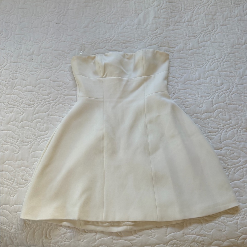 Strapless White Mini Dress - Classic Women's Party Dress